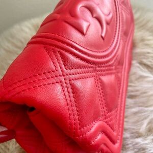 Red Quilted Leather Handbag
